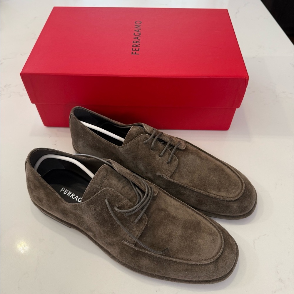 Salvatore Ferragamo Men's Suede Loafers - Taupe